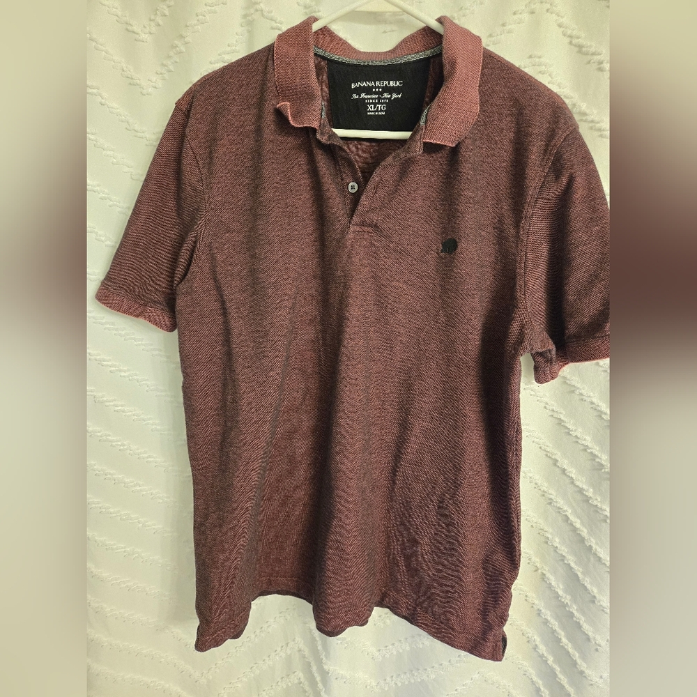 Banana Republic Men's Maroon Polo Shirt XL